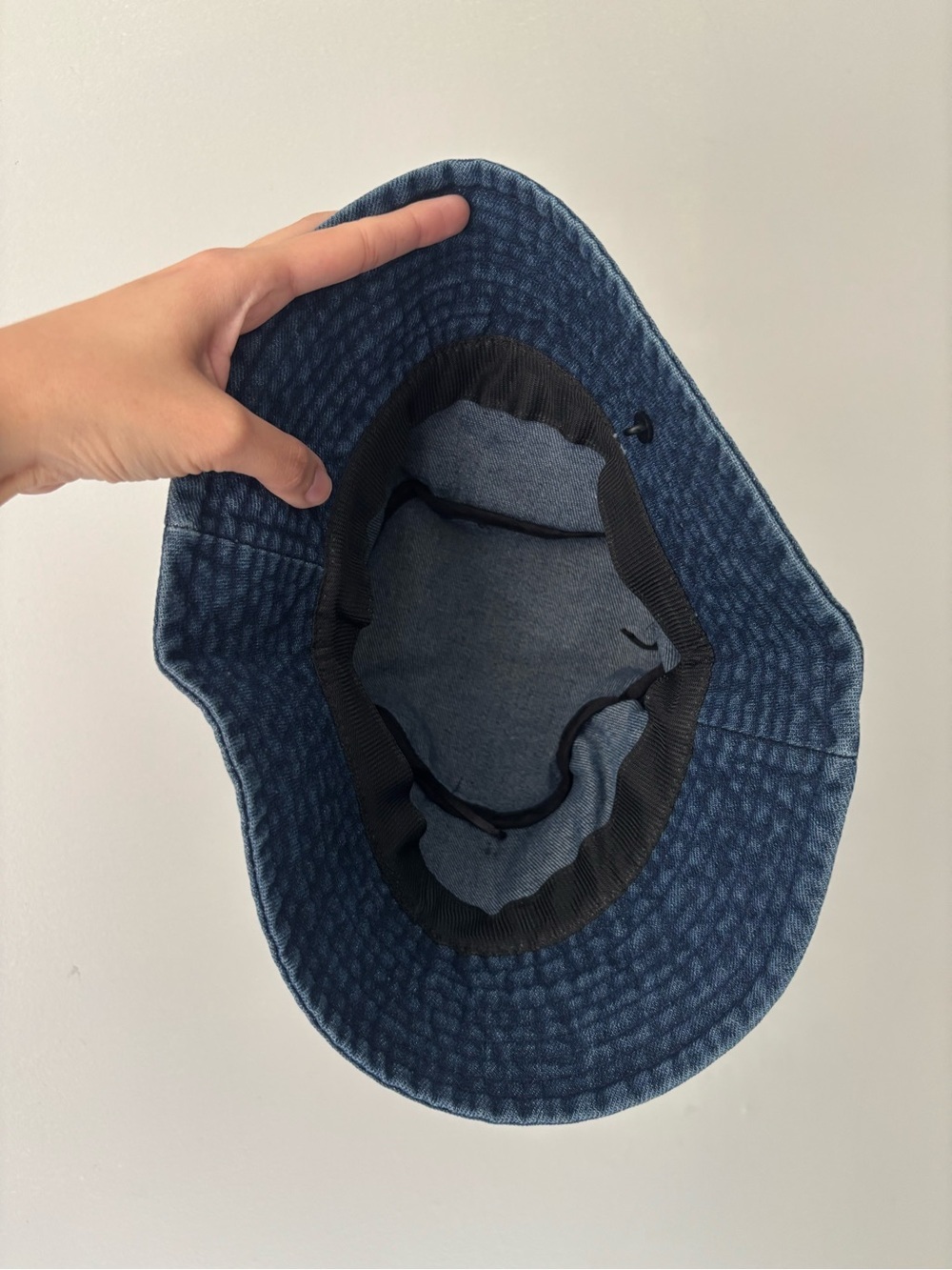 Patchwork Navy Blue Denim Cotton Preppy Boho Bucket Hat - One Size - Picture 4 of 5